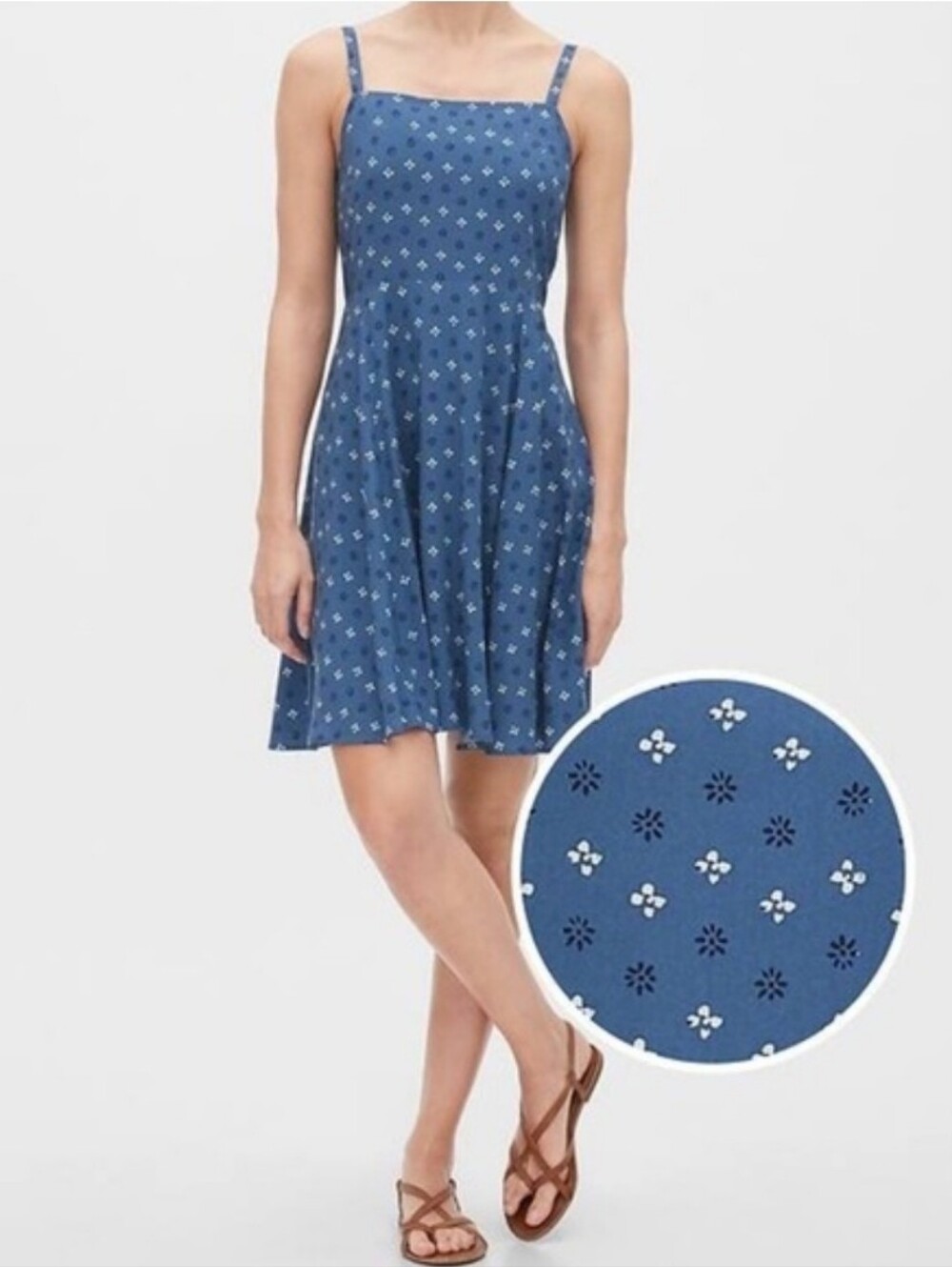 GAP Floral Camo Fit And Flare Dress Med